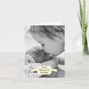 Cartão Placa de Dia de as mães de Foto Minimalista Amarel