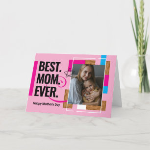 Cartão Placa de Dia de as mães de Fotografia Personalizad