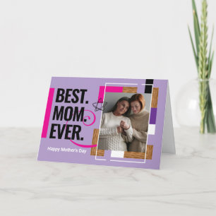 Cartão Placa de Dia de as mães de Fotografia Personalizad
