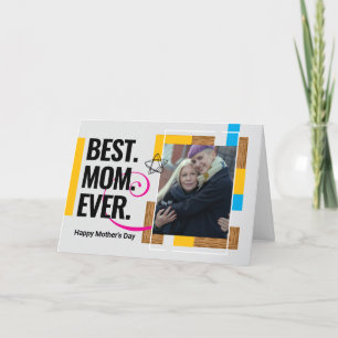 Cartão Placa de Dia de as mães de Fotografia Personalizad