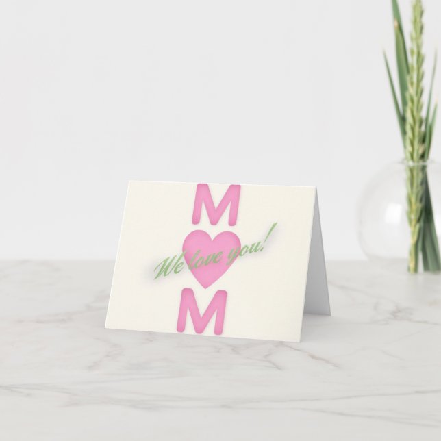 Cartão Placa de Dia de as mães de Frase Rosa Simples (Frente)