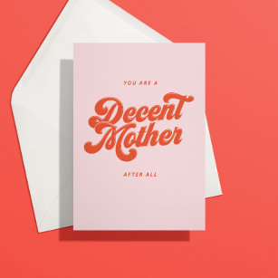Cartão Placa de Dia de as mães Decente com Letra de Disco
