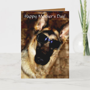 Cartão Placa de Dia de as mães do german shepherd