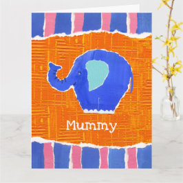 Cartão Placa de Dia de as mães Elefante Cute Personalizad