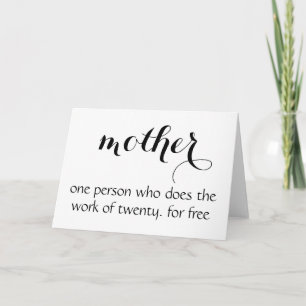 Cartão Placa de dia de as mães - Engraçado