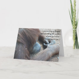Cartão Placa de Dia de as mães Engraçado Orangutan