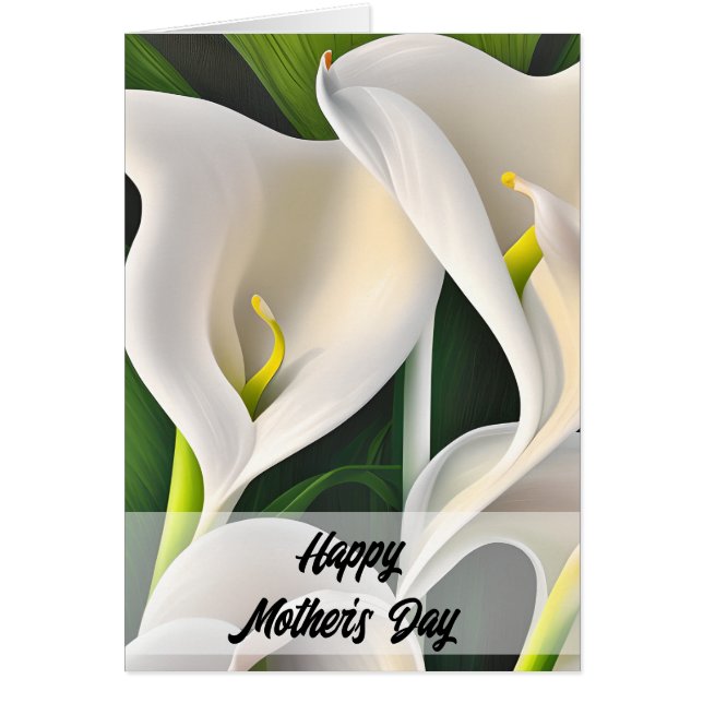 Cartão Placa de Dia de as mães Feliz Calla Lily (Frente)