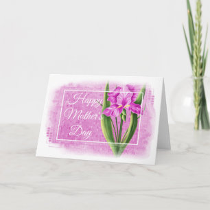 Cartão Placa de Dia de as mães Feliz - Íris Rosa D1