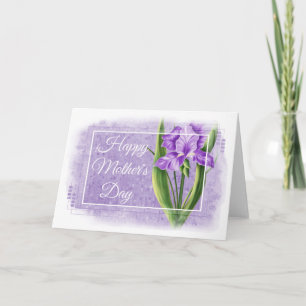 Cartão Placa de Dia de as mães Feliz - Íris Roxo d2