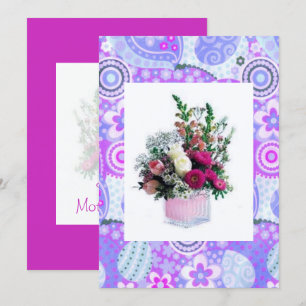 Cartão Placa de Dia de as mães Floral