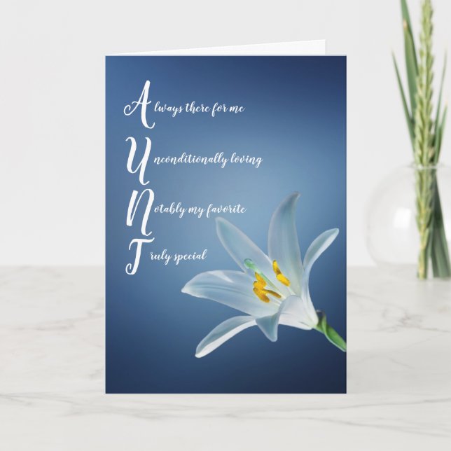 Cartão Placa de Dia de as mães Floral da tia Auntie (Frente)