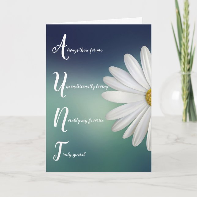 Cartão Placa de Dia de as mães Floral da tia Auntie (Frente)