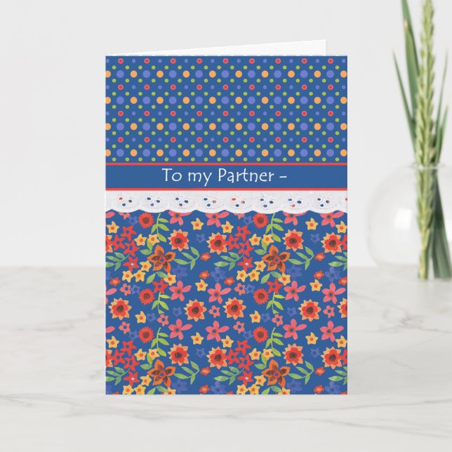 Cartão Placa de Dia de as mães Floral Faux Lace para Parc (Frente)