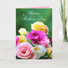 Cartão Placa de Dia de as mães Floral Personalizada