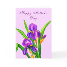 Placa de Dia de as mães Iris Flowers