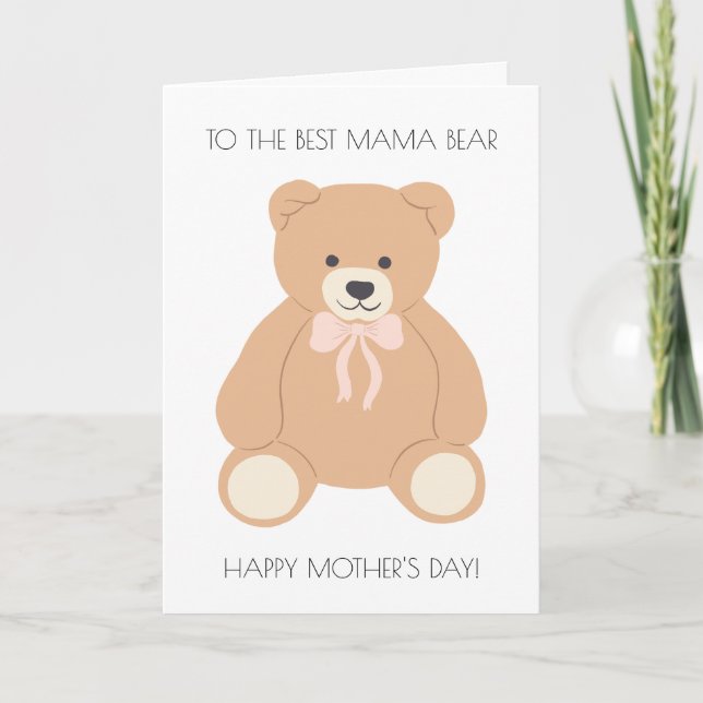 Cartão Placa de Dia de as mães Mama Bear (Frente)