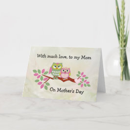 Cartão Placa de Dia de as mães Mama Owl