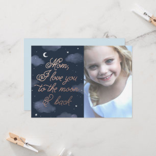 Cartão Placa de Dia de as mães Moon & Back