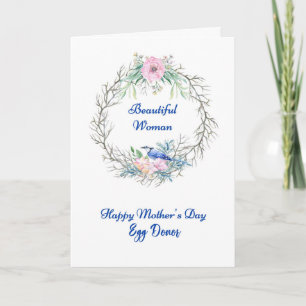 Cartão Placa de dia de as mães para dador de ovos com cor