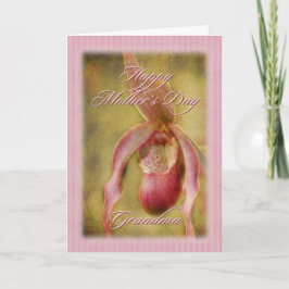 Cartão Placa de Dia de as mães para Lady Slipper Orchid T