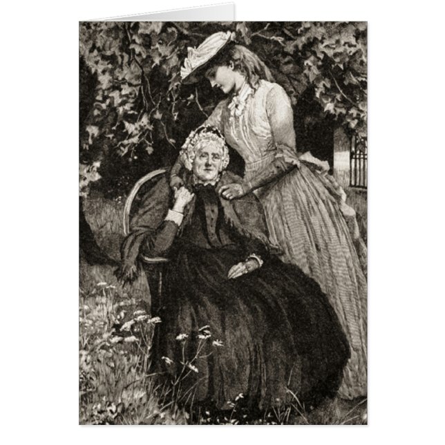 Cartão Placa de Dia de as mães para Mãe e Filha Idosos da (Frente)