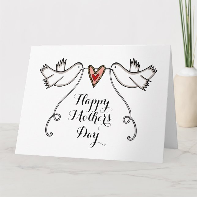 Cartão Placa de Dia de as mães para Unidades Brancas Pers (Frente)