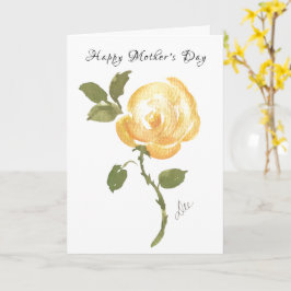 Cartão Placa de Dia de as mães rosa amarela solteiro