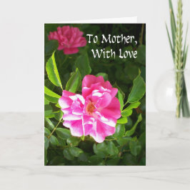 Cartão Placa de dia de as mães - Rosas rosa