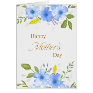 Cartão Placa de Dia de as mães Rustic Watercolor Hydrange