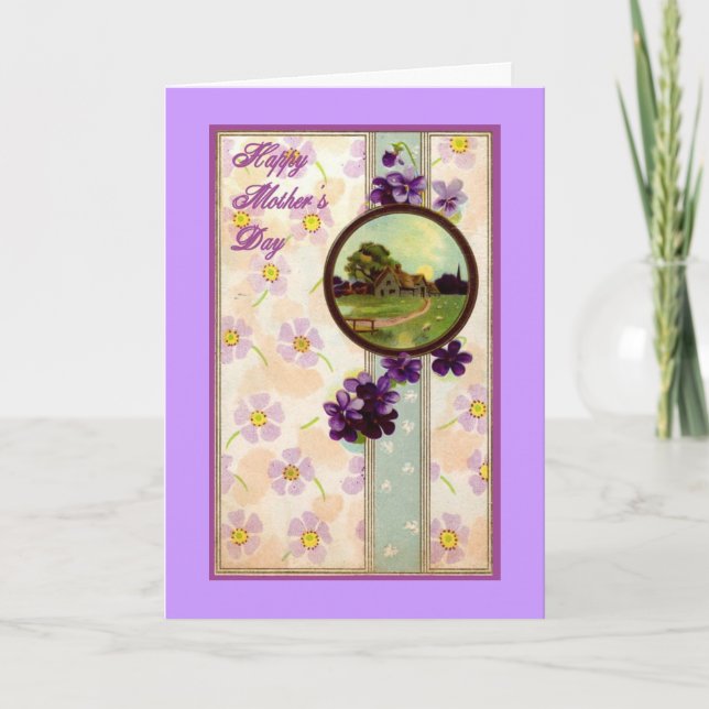 Cartão Placa de Dia de as mães Vintage (Frente)