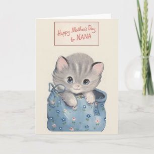 Cartão Placa De Dia de as mães Vintage Para Nana