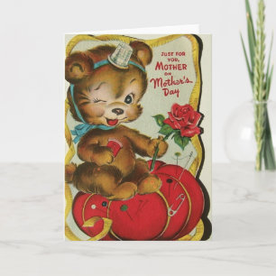 Cartão Placa de Dia de as mães Vintage Seamstress Stitche