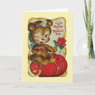 Cartão Placa de Dia de as mães Vintage Seamstress Stitche