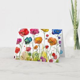 Cartão Placa de Dia de as mães Vivid Poppy Panorama