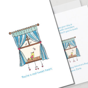 Cartão Placa de Dia de os namorados de Pássaro do Coração