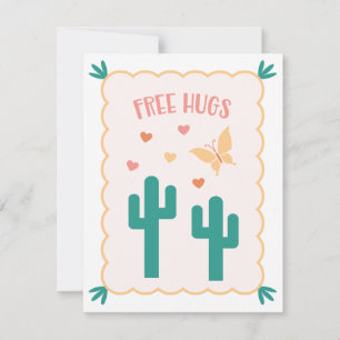 Cartão Placa de Dia de os namorados "Free Hugs"