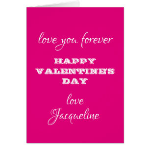 Cartão Placa de Dia de os namorados Rosa Quente com Nomes