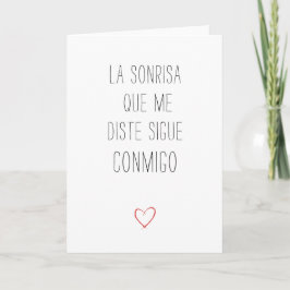 Cartão Placa De Dia de os namorados Simples Em Espanhol