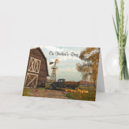 Cartão Placa de Dia de os pais da Cena de Fazenda de outo