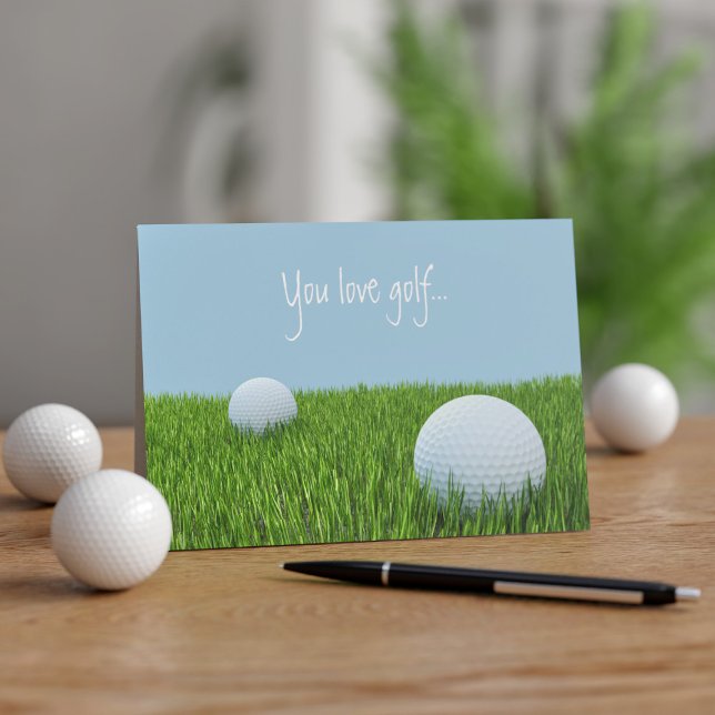 Cartão Placa de Dia de os pais de Golfe Moderno para Pai  (Your Dad loves Golf and you love your dad. Perfect Father's Day card to send. Add your Message!)