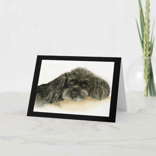 Cartão Placa de Dia de os pais de Poodle Humorosa (Frente)