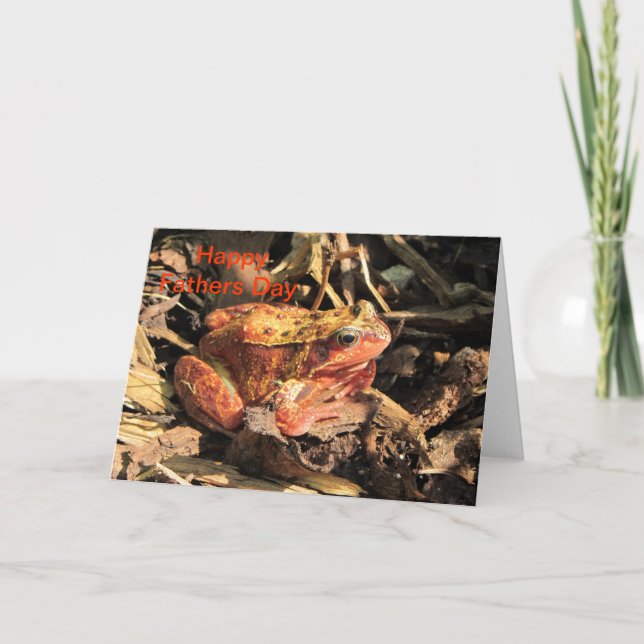 Cartão Placa de Dia de os pais do Sapo laranja (Frente)