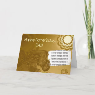 Cartão Placa de Dia de os pais do trator: Adicionar sua f
