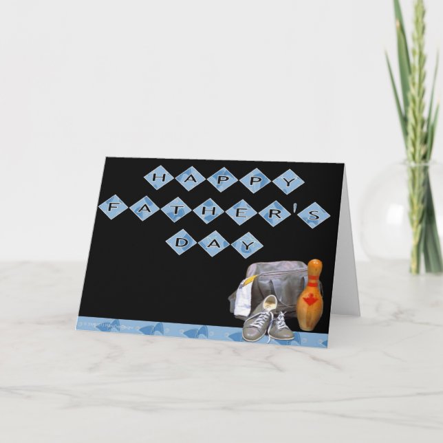 Cartão Placa de Dia de os pais Feliz Noite da Boliche Ret (Frente)