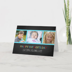 Cartão Placa de Dia de os pais Feliz para Foto Chalkboard