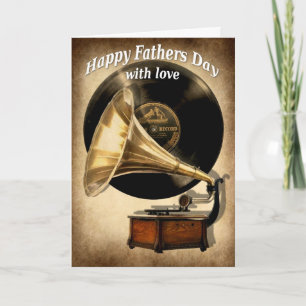Cartão Placa de dia de os pais Gramophone