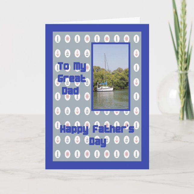 Cartão Placa de Dia de os pais Náutica (Frente)