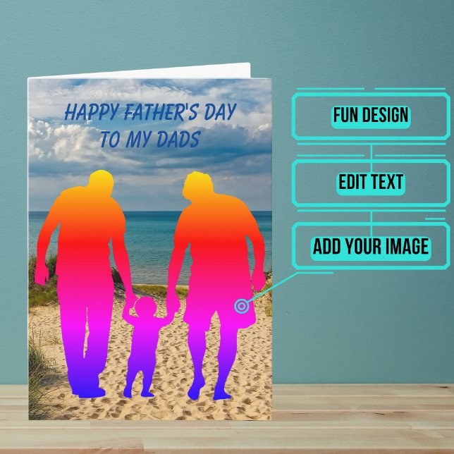 Cartão Placa de dia de os pais para Pais Gay (Please enjoy our Father's Day card for gay dads)