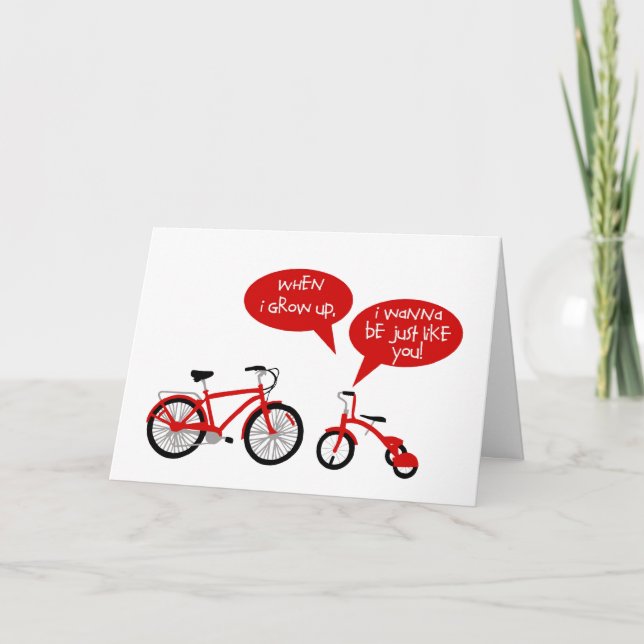 Cartão Placa de dia de os pais quando eu crescer (Frente)