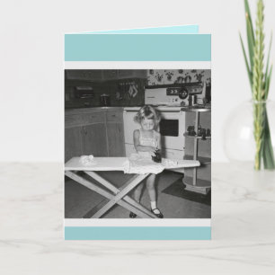 Cartão Placa de engomar para garota da Vintage dos anos 5